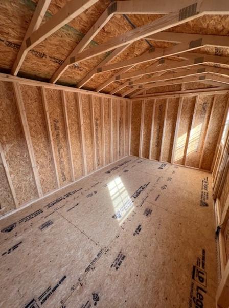 2025 STT 10x16 Side Utility Shed interior view