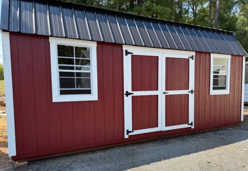 2025 STT 12x20 Lofted Shed Mountain Red exterior view