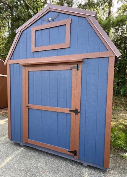2025 STT 8x12 lofted shed with shelving and U-loft - front view