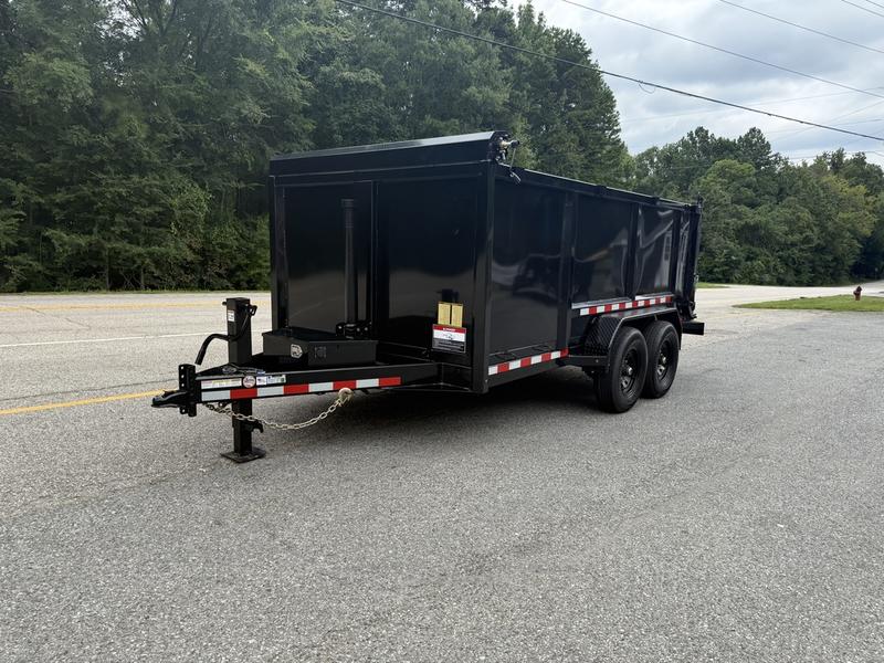2025 STT 7x14x4 14K Dump Trailer powdercoated - front view