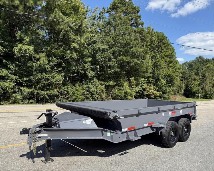 2025 STT 7x14 14K Dump Trailer with scissor hoist - side view