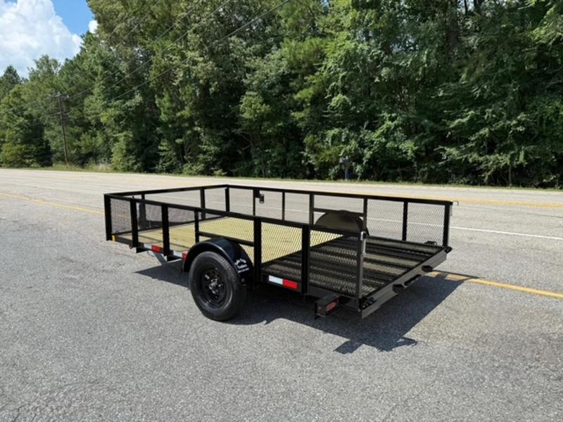 2025 STT 77x12 Single Axle Utility with Mesh Sides side view