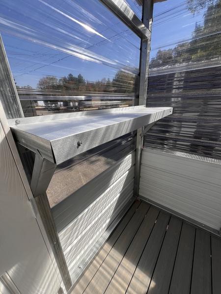 2025 STT 10x12 greenhouse interior workbench