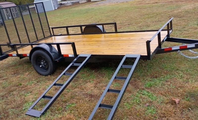 2025 STT 7x14 Single Axle Trailer with Side Ramps - side view