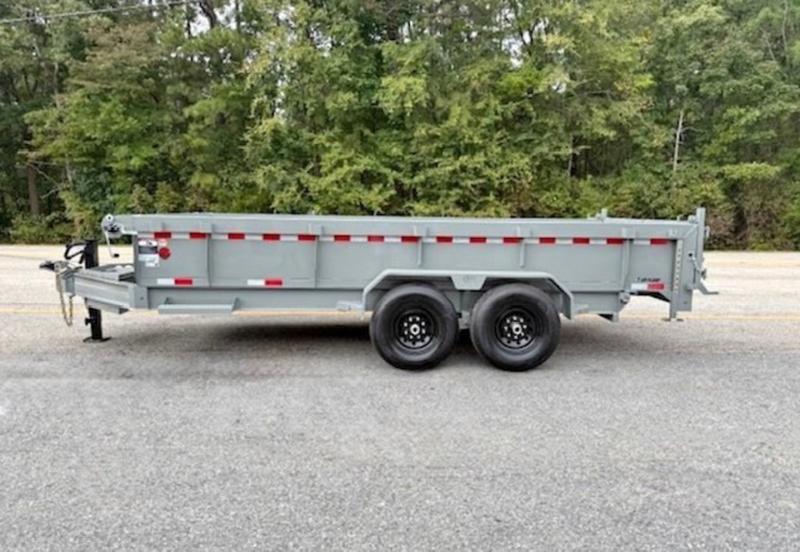 2025 STT 7x16x2 Scissor Lift X-Lift Dump Trailer - front view