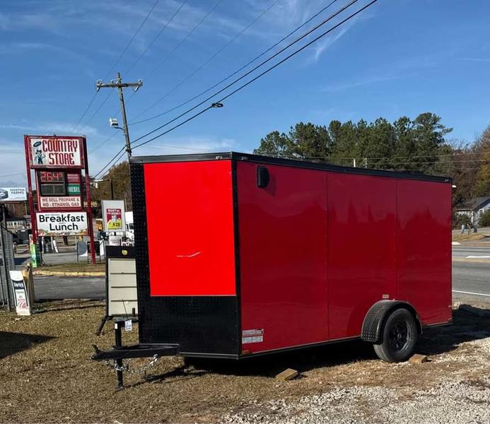 2026 STT 6x12 Enclosed Trailer with Blackout Package - rear view
