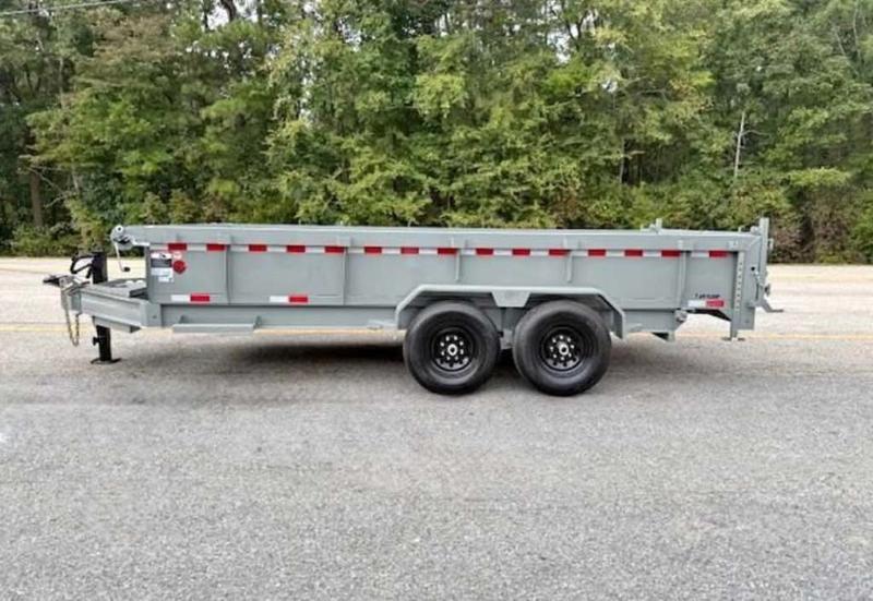 2025 STT 7x14x2 Scissor Lift Dump Trailer - side view