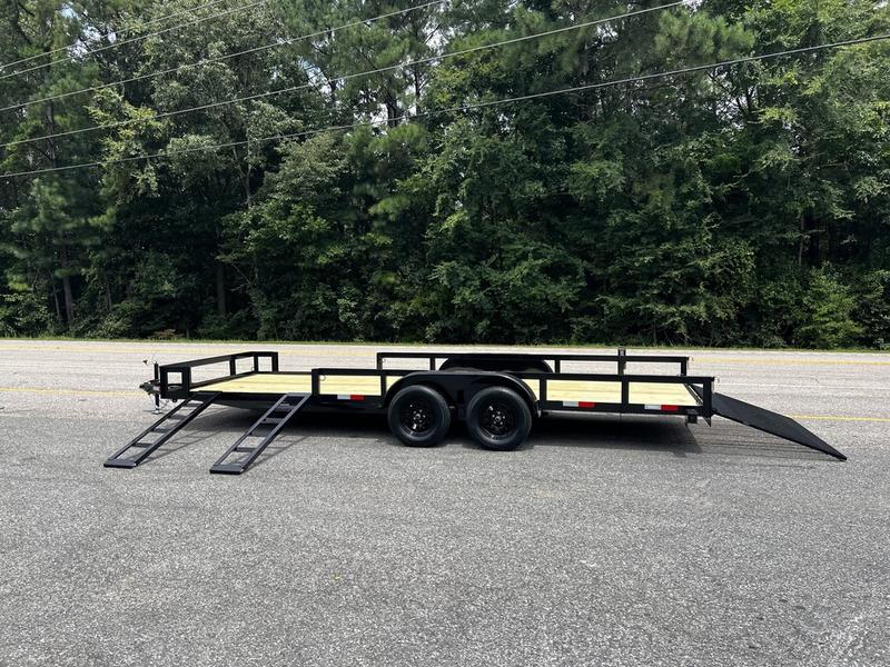 2025 STT 83x20 Tandem Axle Utility Trailer with Side Ramps - ramp view