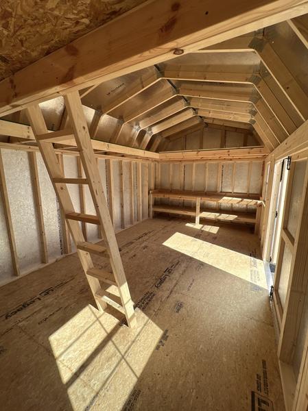 2025 STT 12x20 Side Lofted Shed - interior loft