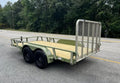2025 STT 7x14 Tandem Axle Utility Trailer Army Green - front view