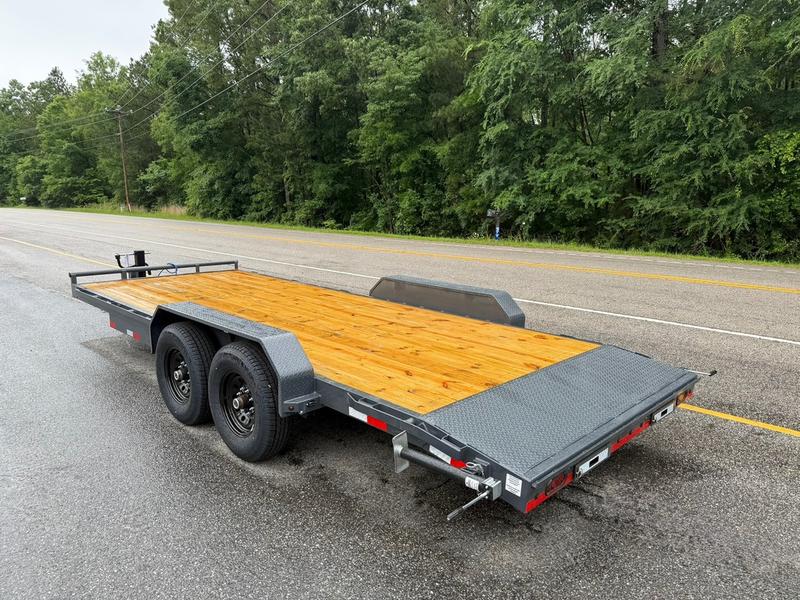 2025 STT 83x20 14K equipment car hauler trailer - deck view