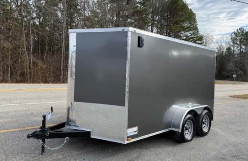 2026 STT 7x12 Tandem Axle Enclosed Trailer - front view