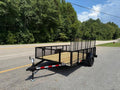 2025 STT 7x14 Single Axle Utility Trailer with mesh sides - front view