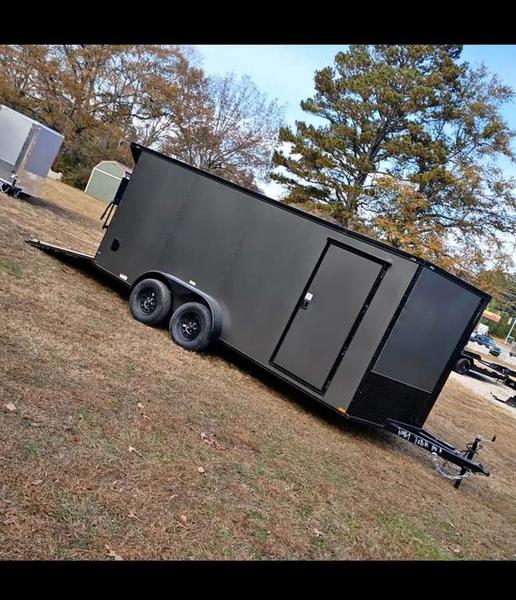 2026 STT 7x16 Tandem Axle Enclosed Trailer with Race Wing and Polycore - rear view