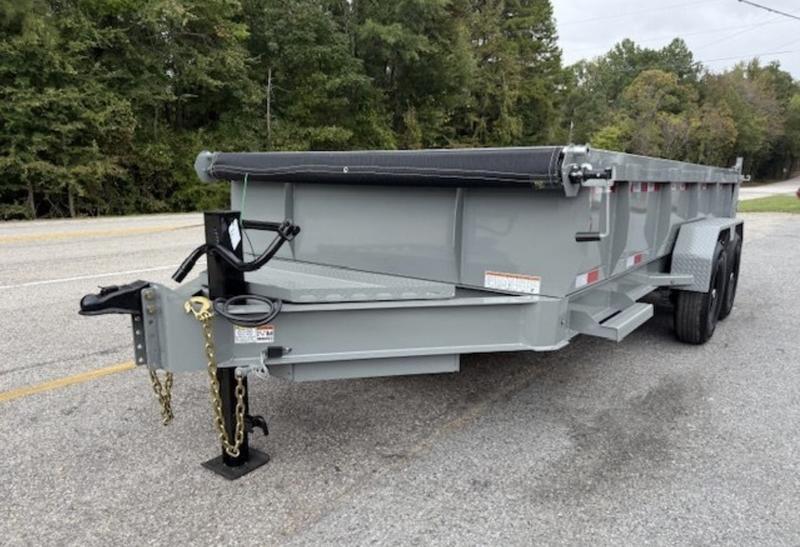 2025 STT 7x16x2 Scissor Lift X-Lift Dump Trailer - rear view