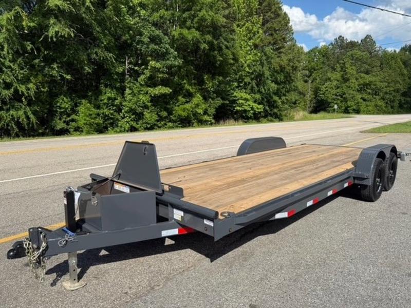 2025 STT 83x22 10K wood deck car hauler, powdercoated - front view