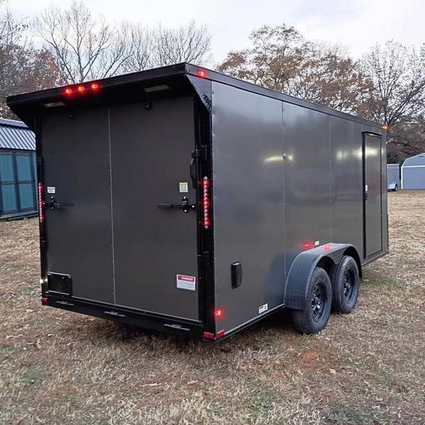 2026 STT 7x16 Tandem Axle Enclosed Trailer with Race Wing and Polycore - front view