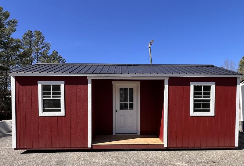 2025 STT 10x24 Utility Shed with center porch exterior view