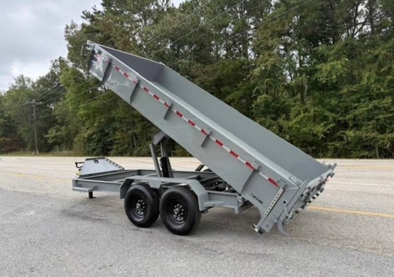 2025 STT 7x16x2 Scissor Lift X-Lift Dump Trailer - side view