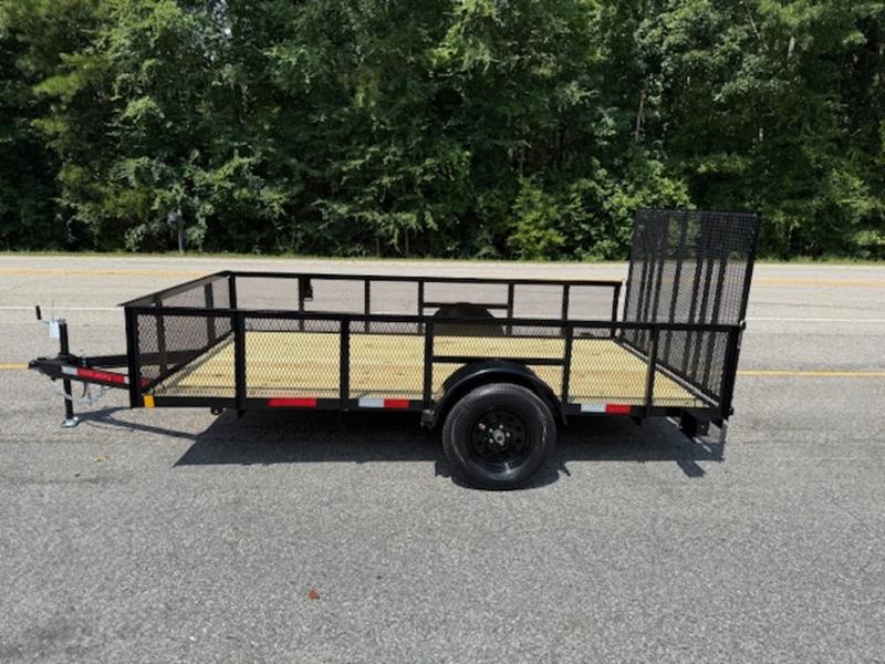 2025 STT 7x14 Single Axle Utility Trailer with mesh sides - side view